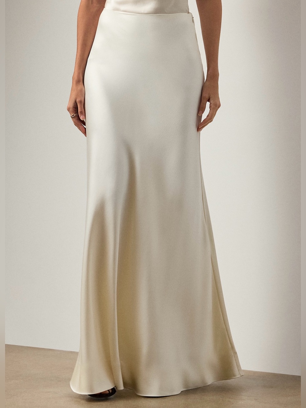 RALPH LAUREN COLLECTION BRIDAL MASSINA STRETCH SATIN SKIRT IN WHITE - Picture 3 of 12